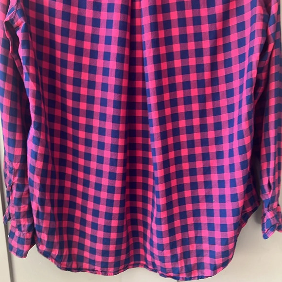 Grayson The Hero Checked Button down Top Size 1=S. Navy/Pink - Picture 9 of 12